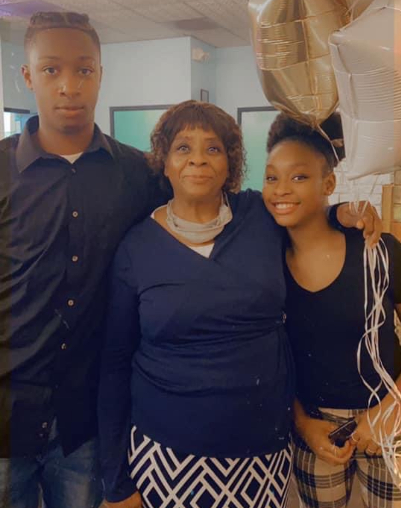 Ozell with her grandchildren